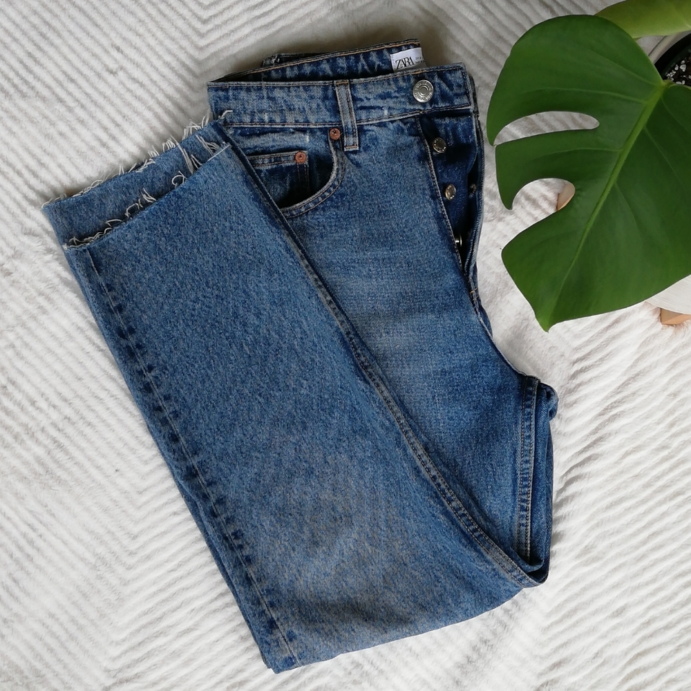 Zara high rise straight leg jeans